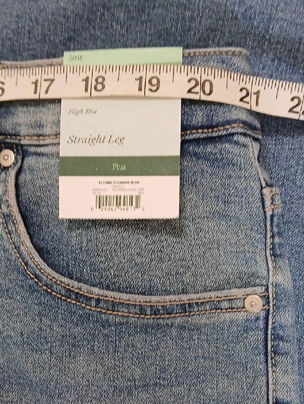 Terra & Sky 20W Light Blue Straight Leg Women's Jeans - Picture 13 of 14
